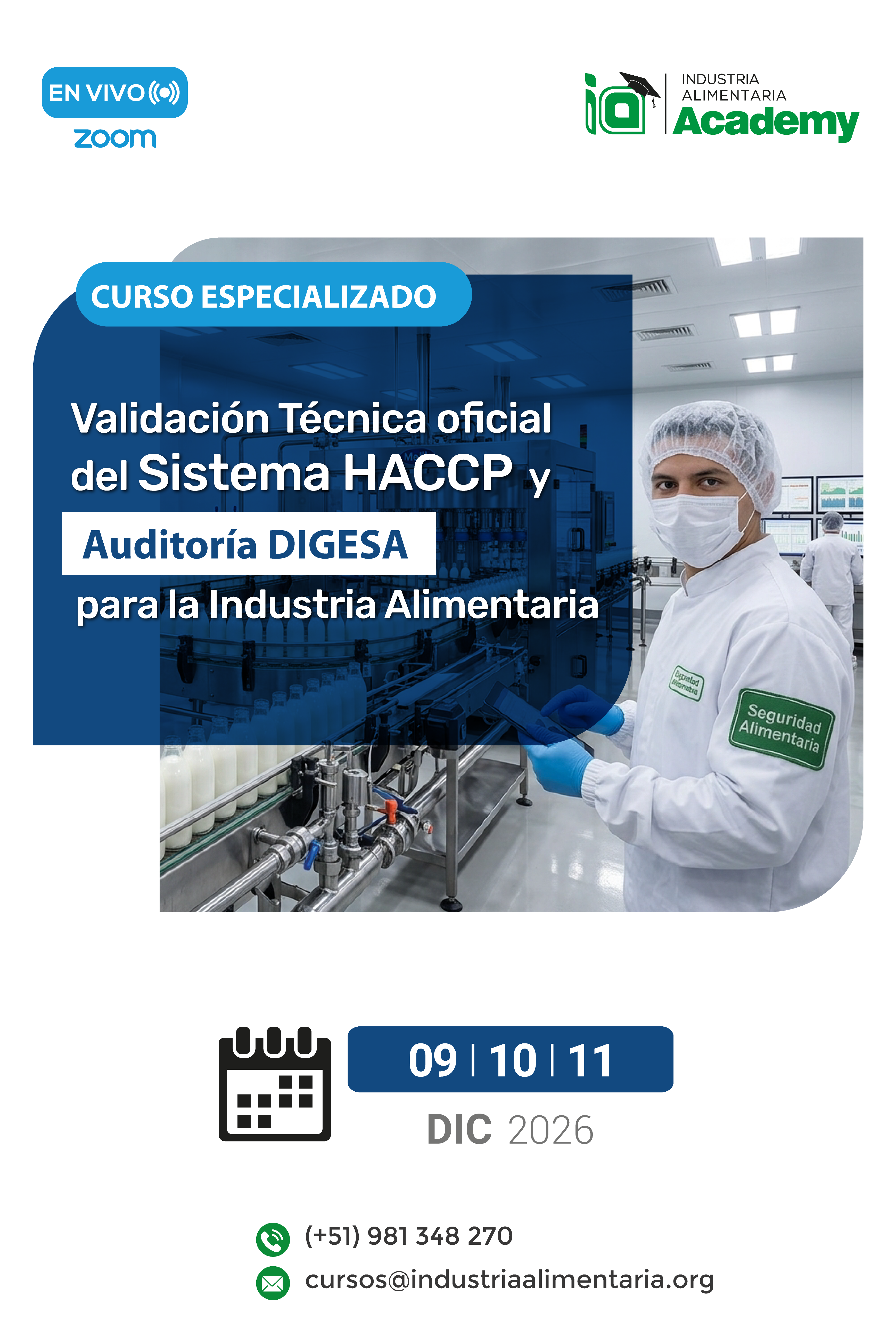 CURSO ESPECIALIZADO VALIDACION TECNICA OFICIAL DEL SISTEMA HACCP